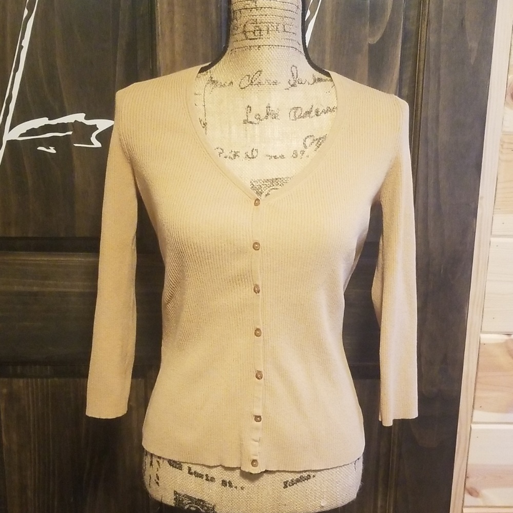 Vintage Womens Express beige v neck sweater size L